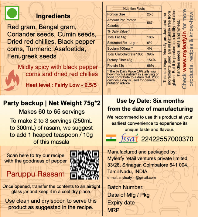 Paruppu Rassam Podi