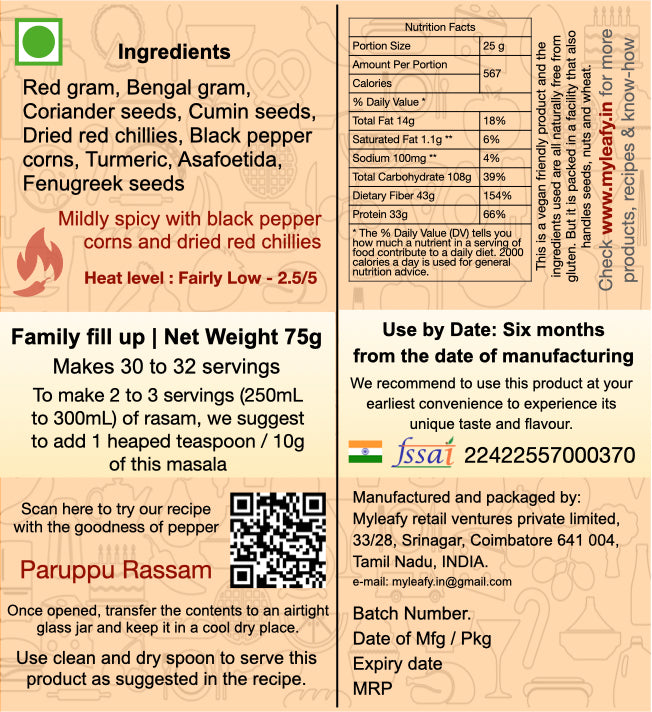 Paruppu Rassam Podi