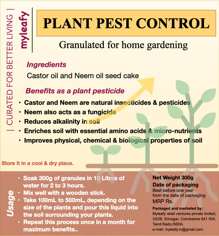 PLANT PEST CONTROL - Oil seed cake