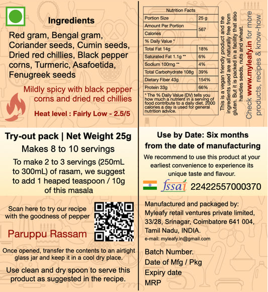 Paruppu Rassam Podi