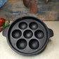 7 Cavity Cast Iron Appam / Paniyaram / Paddu / Aebleskiver / Poffertjes Pan (conditioned)