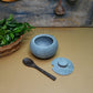 Soapstone Salt Jar / Maakal Uppu Jadi with wooden spoon